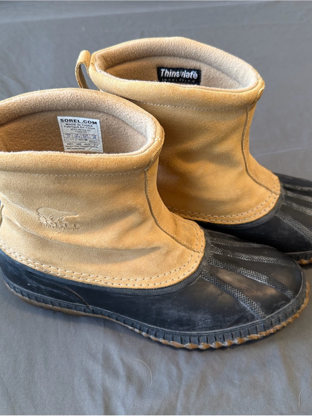 Sorel Tan and Black Mens Thinsulate Duck Boots